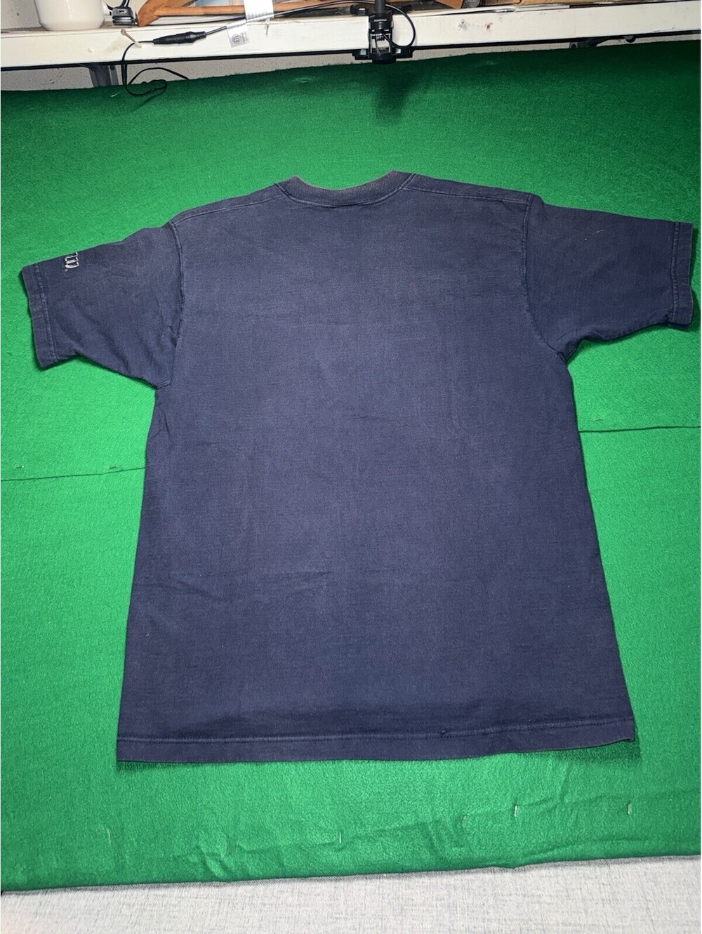 Vintage 80s 90s Wilson Athleticwear T Shirt Spellout Navy Blue Made in USA Large - Picture 7 of 16